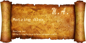 Metzing Alex névjegykártya